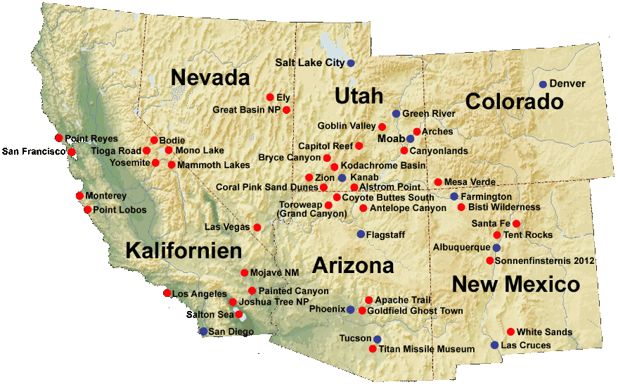 Karte Südwesten 2012