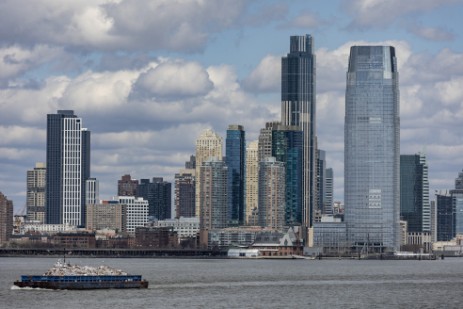 Skyline von Manhattan von Staton Island Ferry