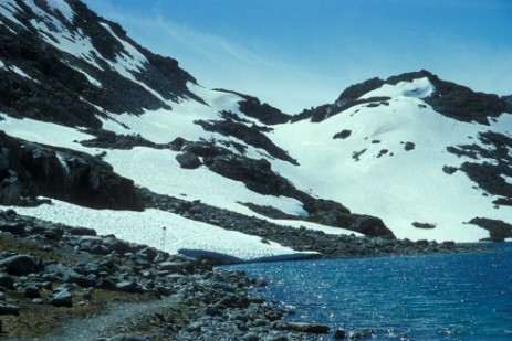 Schneebedeckter Pass am Chilkoot Trail